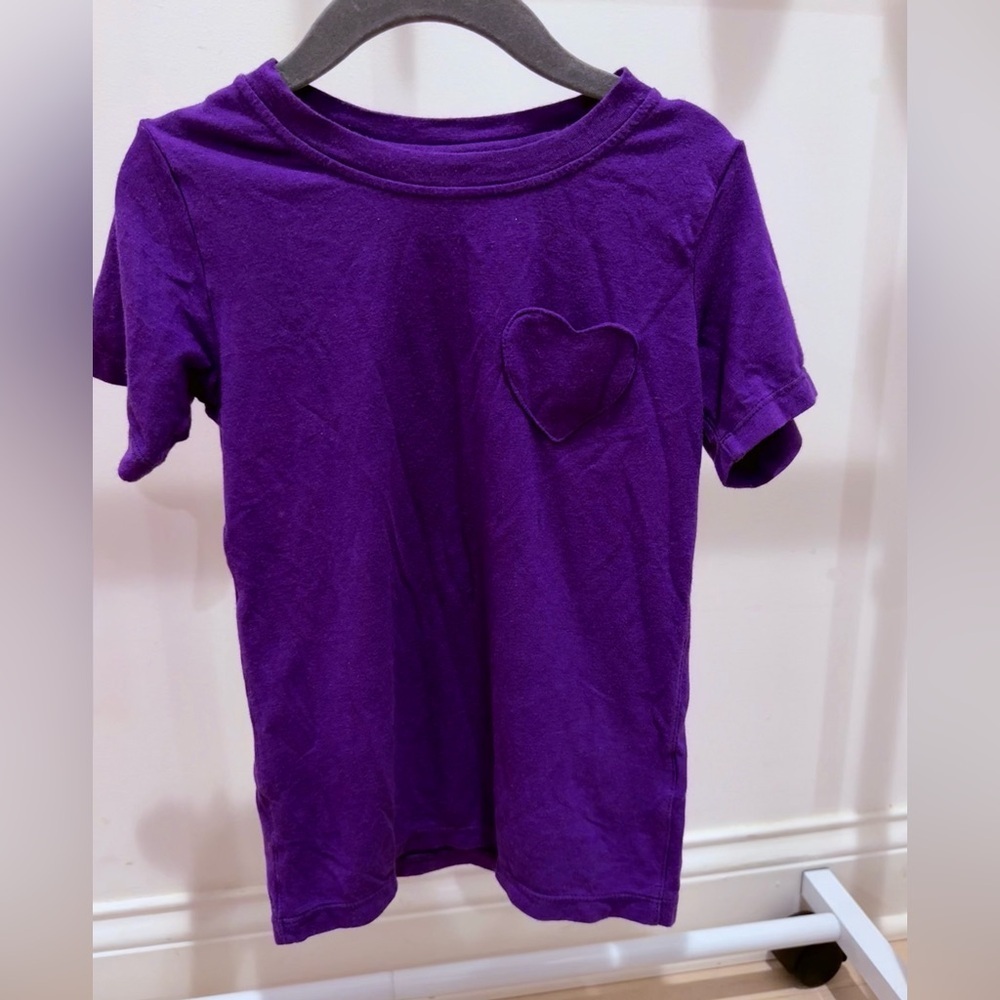 UV Skinz SPF Swimwear Girls Short Sleeve Tee Purple embroidered Heart Size 5